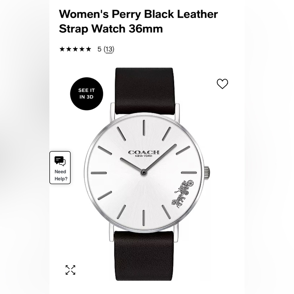 Black COACH watch. Brand new, unused and still in box.